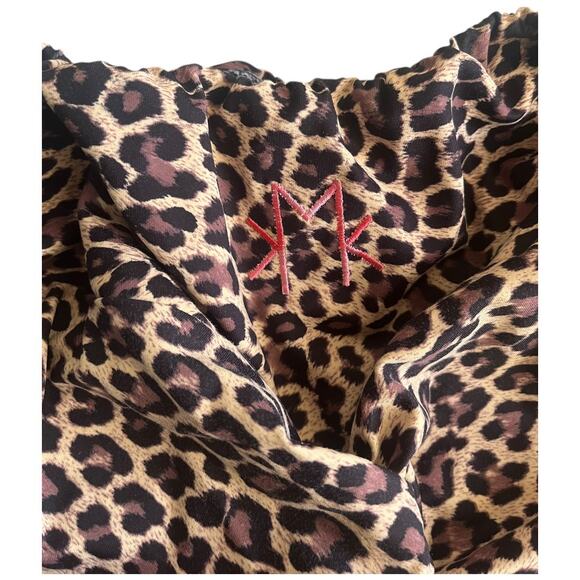 Kup My Kakez leopard animal print leggings open knotted cutout chain sides small - Picture 3 of 5